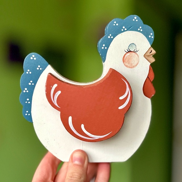 Other - VTG Handmade Wooden Cottagecore Mother Hen Farmhouse Rustic Decor Accent